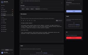 Projekteditor mit einer Markdown-Fallstudie, Technologie-Tags und Upload für das Titelbild