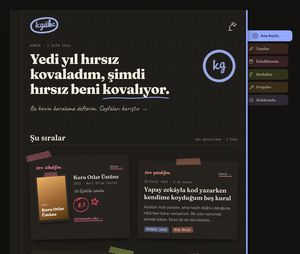 Dieselbe Startseite im dunklen Nachtnotizbuch-Design